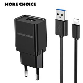  СЗУ 1USB 1A для Lightning 8-pin More choice NC33i (Black) 
