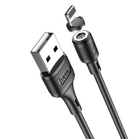  Дата-кабель USB 2.4A для Lightning 8-pin MAGNETIC Hoco X52 ПВХ 1м (Black) 