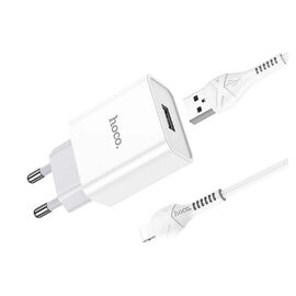  СЗУ 1USB 2.1A для Apple 8-pin Hoco C81A 1м (White) 