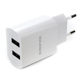  Сетевое зарядное устройство 2USB 2.1A Borofone BA53A (White) 