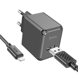  СЗУ 1USB 2.1A для Lightning 8-pin Hoco CS11A 1м (Black) 