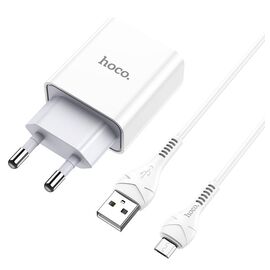  СЗУ 1USB 2.1A для micro USB Hoco C81A 1м (White) 