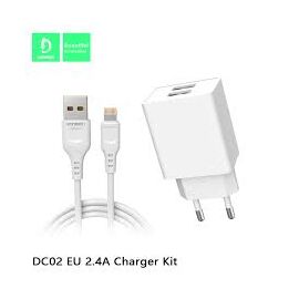  СЗУ 2в1 Denmen DC02T, Type-C, 2.4А, 2 USB, 5V, 1.0 м, черный, фирменная упаковка 