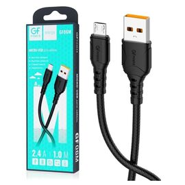  Кабель GFPower 06M USB (m)-microUSB (m) 1.0м 2.4A ПВХ черный (1/200/800) 