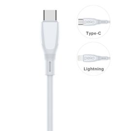  Дата-кабель PERO DC11 PD Type-C to Type-C, 60W, 3m, White 