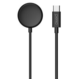  БЗУ PERO TC20 USB-C для Galaxy Watch, магнитное, черное 