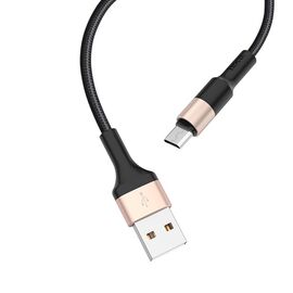  Дата-кабель HOCO X26 Xpres micro 1м (чёрно-золотой) 