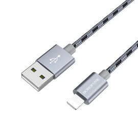  Дата-кабель BOROFONE BX24 Ringl lightning 1м (серый) 
