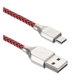  Дата-кабель ACD-Titan (ACD-U927-M1R) Micro нейлон 1м красно-черный 