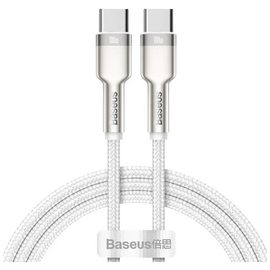  Дата-кабель Baseus Cafule Series Metal Data Cable Type-C to Type-C 100W 1m White 