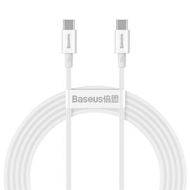  Дата-кабель Baseus Superior (CATYS-C02) Fast Charging Type-C to Type-C 100W 2m White 
