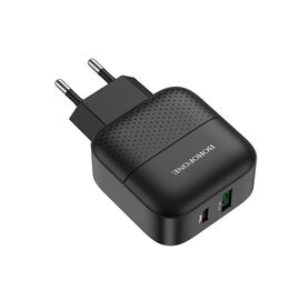  СЗУ BOROFONE BA46A Premium PD, QC3.0 charger (EU) (чёрный) 