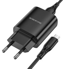  СЗУ BOROFONE BN1 Innovative 1USB charger set + Micro (чёрный) (акция) 