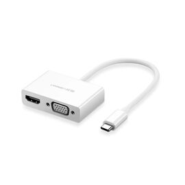  Адаптер UGreen MM123 (30843) USB Type C to HDMI + VGA Converter белый 