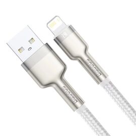  Кабель USB - Lightning Baseus Cafule Series Metal Data Cable 2.4A 2m, нейлон , CALJK-B02 (White) 