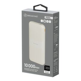  Внешний аккумулятор Breaking P204, USB-A + USB-C, 10 000 mAh, 3.0A, 20W, PD, QC 3.0 (Бежевый) 