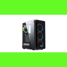  Корпус Powercase Mistral Z4 Mesh LED (CMIZB-L4) Tempered Glass, 4x 120mm 5-color fan, чёрный, ATX 