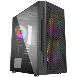  Корпус Powercase CMIMZB-L3 Mistral Micro Z3B Mesh LED, Tempered Glass, 2x 140mm + 1х 120mm 5-color fan, чёрный, mATX (CMIMZB-L3) 