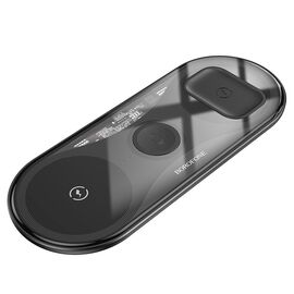  Беспроводное зарядное устройство BOROFONE BQ19 Powerful 3-in-1 для iPhone+Airpods+Apple Watch, 3A, 5W/7.5W/10W/15W, черный 