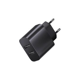  Сетевое зарядное устройство 2USB, 2,4A, черное 