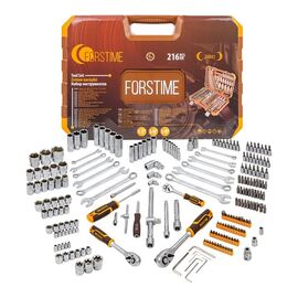  Набор инструментов FORSTIME FT-38841(52552) 216пр. 1/4''3/8''1/2''(6гр.)(4-32мм) 