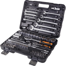  Набор инструментов Вихрь 73/6/7/14 1/2", 1/4", в кейсе 82предм 