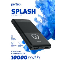  Perfeo Powerbank 10000 mah + Micro usb /In Micro usb /Out USB 1 А, 2.1A/ Black 