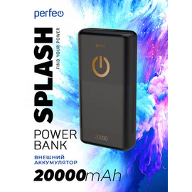  Пауэрбанк Perfeo 20000 mah + Micro usb /In Micro usb /Out USB 1 А, 2.1A/ Черный 