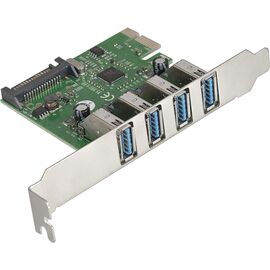  Контроллер Exegate EXE-314 EX283716RUS PCI-E 2.0, 4*USB3.0 ext, разъем доп.питания (OEM) 