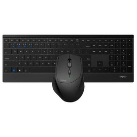  Клавиатура + мышь Rapoo 9500M (18892) клав. черный, мышь. черный USB беспроводная Bluetooth/Радио 