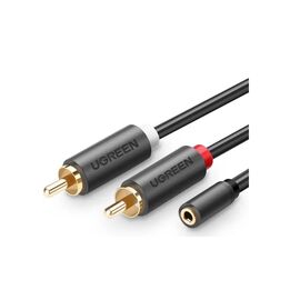 Кабель UGREEN AV102 10588 3.5mm Female to 2 RCA Male Audio Cable 1m Gray 