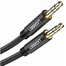  Кабель UGREEN AV112 50363 3.5mm Male to 3.5mm Male Cable Gold Plated Metal Case with Braid 2m Black 
