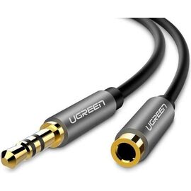  Кабель UGREEN AV118 10592 3.5mm Male to 3.5mm Female Extension Cable 1m AV118 Black 