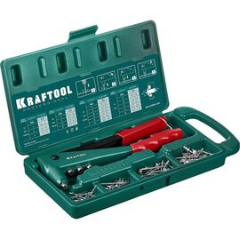  Заклепочник KRAFTOOL X-3 (31170-H6 z01) 2.4-4.8 мм - алюминий и сталь; d-2.4-4.0 - нерж сталь, в кейсе, с набором заклепок 