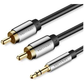  Кабель аудио Vention P550AC500-S Jack 3,5 mm M/2RCA M 5м чёрный 