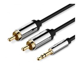  Кабель аудио Vention P550AC300-S Jack 3,5 mm M/2RCA M 3м черный 