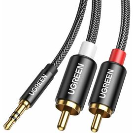  Кабель UGREEN AV116 10584 3.5mm Male to 2RCA Male Cable 2m Black 