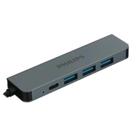  Разветвитель Philips SWV6015B/70 USB С-HDMI+USB A+USB C 5в1 длина кабеля 10см 