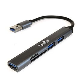  Контроллер DeTech DT-HB373 USB3.0 на 1xUSB3.0+2xUSB2.0+SD+TF 
