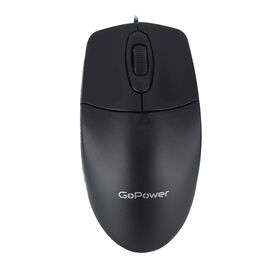  Мышь проводная GoPower GPM01 классическая USB черный (1/100) 