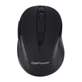  Мышь беспроводная GoPower GPM03 классическая USB бесшумная Soft-Touch черный (1/100) 