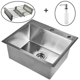  Кухонная мойка Wisent WS35044 Satin с коландером, дозатором и сифоном 