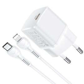  СЗУ HOCO C104A Stage, 1USB, PD20W, Type-C + lightning (белый) 