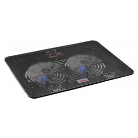  Подставка для ноутбука до 15,6" Buro BU-LCP156-B214 Black, 2 вентилятора: 140 мм, поток: 74.35 CFM, уровень шума: 22 dB(A), сквозной USB-разъём, LED подсветка, регулировка наклона, материал: металл, пластик 
