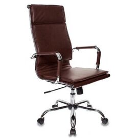 Кресло руководителя Бюрократ CH-993/BROWN коричневый искусственная кожа крестовина хром 