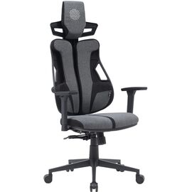  Кресло Cactus CS-CHR-DUO-GYBK серый/черный с подголов. крестов. сталь 
