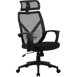  Кресло Cactus CS-MC414-BK черный сетка/ткань с подголов. крестов. пластик 