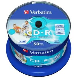  VERBATIM CD-R 80 52x DL+ CB/50 Full Ink Print 