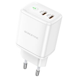  Сетевое зарядное устройство BOROFONE BN9 Reacher 2xUSB-C, 35W, белый 