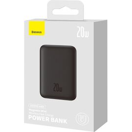  Powerbank Baseus Magnetic Mini  Wireless P10059001113, 10000 мАч, 1 Type-C, 20W, БЗУ, пласт., черный 